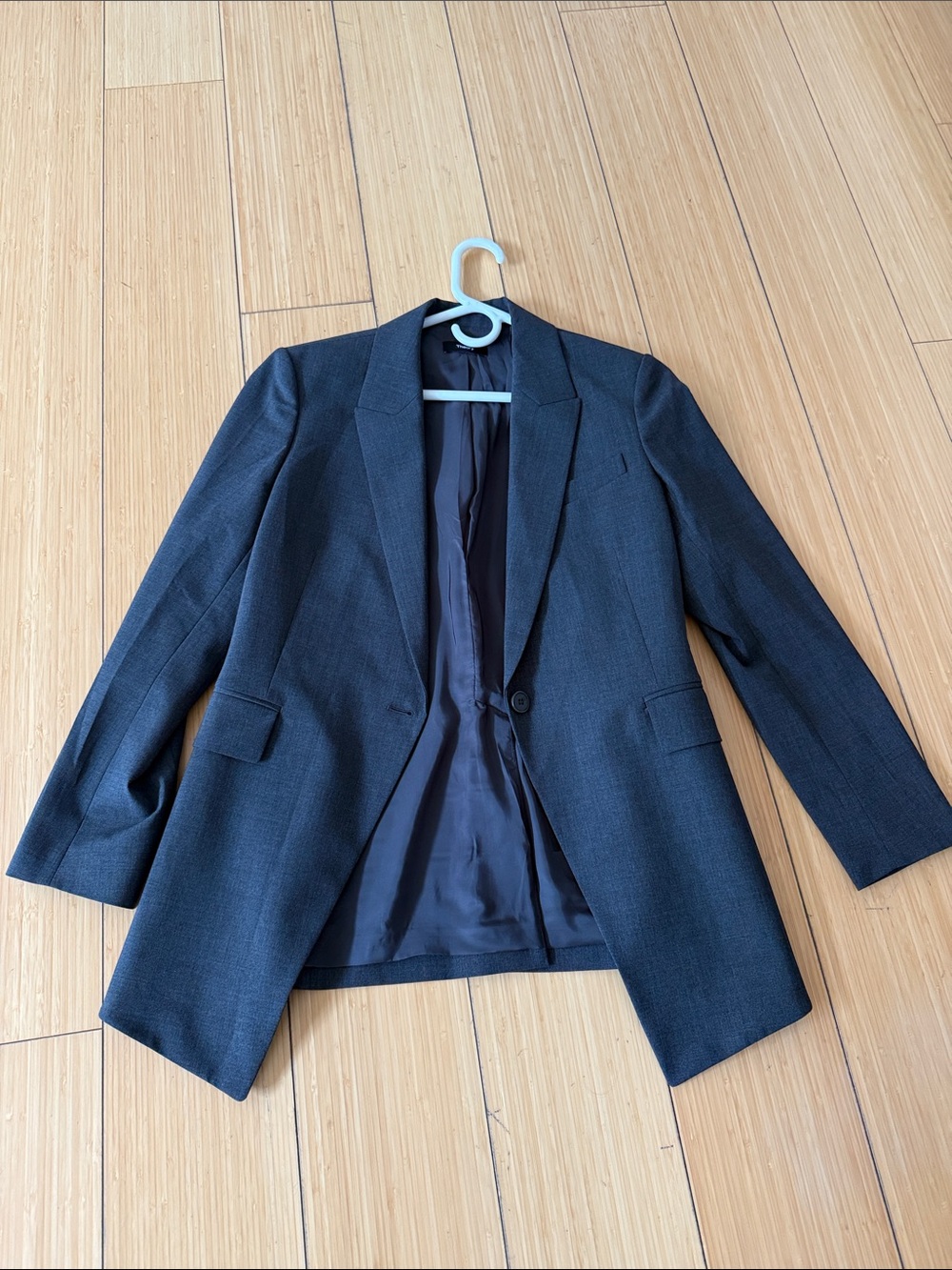 Theory Women’s  Etiennette Blazer in Good Wool - Charcoal Melange